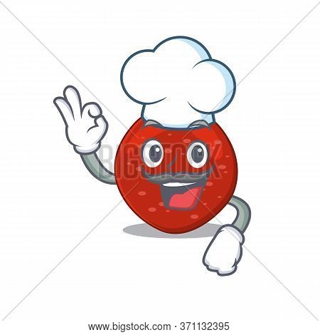 Talented Peperoni Chef Cartoon Drawing Wearing Chef Hat