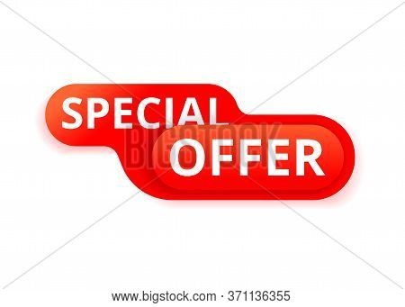 Special Offer Button In Bright Abstract Design - Web Site Decorative Active Element - Isolated Vecto