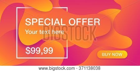 Seasonal Sale Special Offer Banner Or Flyer Template - Autumn Abstract Background, Sample Text For H