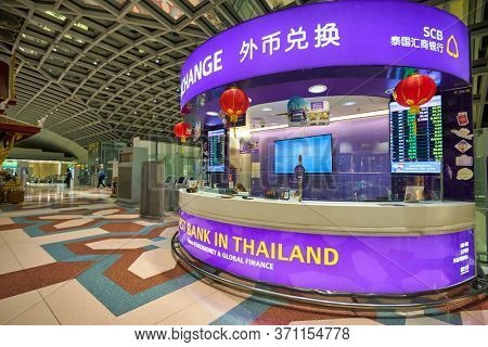 BANGKOK, THAILAND - CIRCA JANUARY, 2020: interior shot of Suvarnabhumi Airport.
