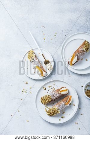 Traditional Italian Dessert Cannoli Siciliani