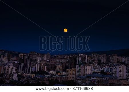 Moon Over Tbilisi's Downtown