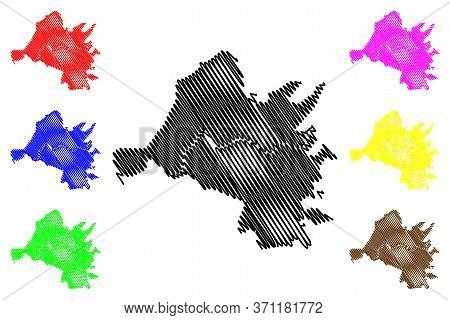Uzhhorod City (ukraine, Zakarpattia Oblast) Map Vector Illustration, Scribble Sketch City Of Ungvar 