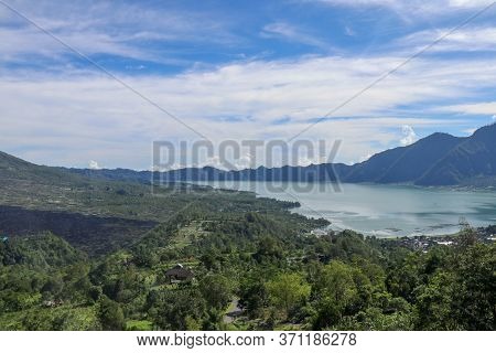 Panoramic Indonesian Landscape Tropical Island Bali. Popular Tourist Attractions Of Bali Tropical Is