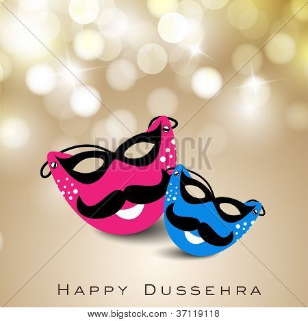 Hindistan'da Dussehra Festivali kutlamaları için tebrik kartı. EPS 10.