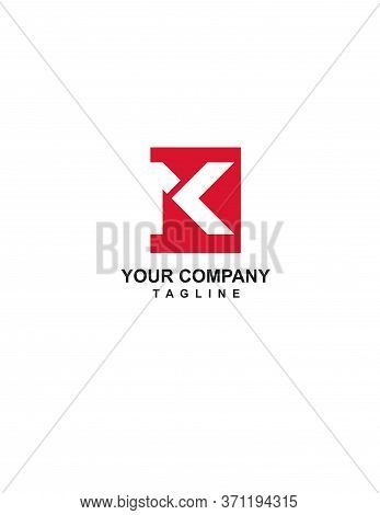 K, Ik Initials Rectangle Geometric Logo And Vector Icon