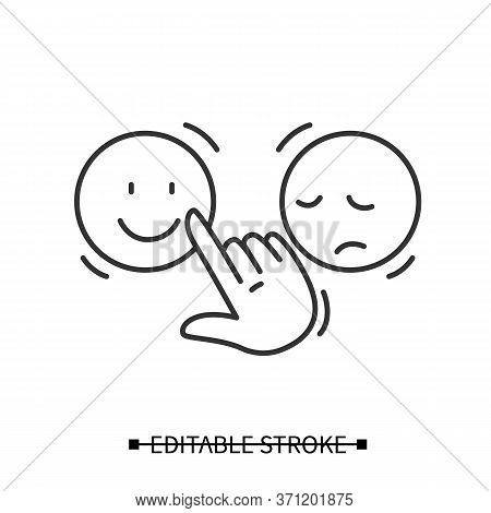 Positive Feedback Icon. Hand Choose Positive Rating Pictogram, Concept Of Quality Service And Positi