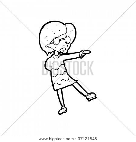 puntamento donna indossa cartoon occhiali