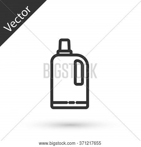Grey Line Fabric Softener Icon Isolated On White Background. Liquid Laundry Detergent, Conditioner, 