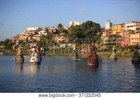 Salvador, Bahia / Brazil - January 19, 2018: Orisha Sculptures, Candombe Spirit Are Seen At Dique Do