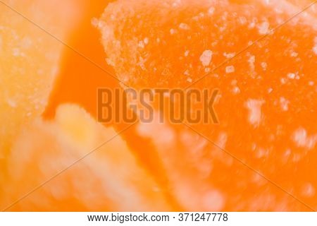 Macro Photo Multi-colored Marmalade Jelly Candys. Dessert Marmalade In The Form Of Lemon And Orange 