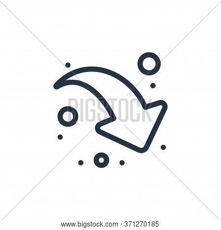 Down Right Arrow Vector Icon. Down Right Arrow Editable Stroke. Down Right Arrow Linear Symbol For U