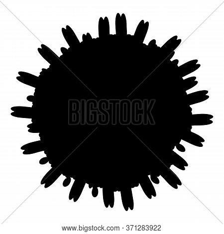 Coronavirus Black Silhouette. The Structure Of The Chinese Coronavirus. Influenza Virus. Flu. Illust