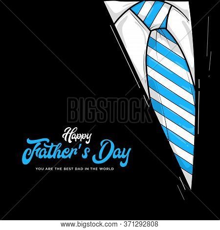 Happy Father's Day Calligraphy Greeting Card. Vector Illustration