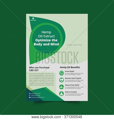 Hemp Flyer Template | Hemp Product Poster With Green Elements