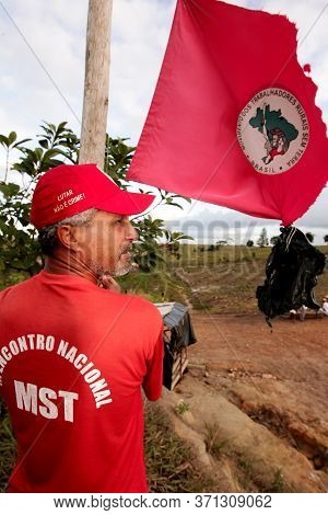 Eunapolis, Bahia / Brazil - November 24, 2010: Member Of The Landless Movement - Mst - Are Seen At F