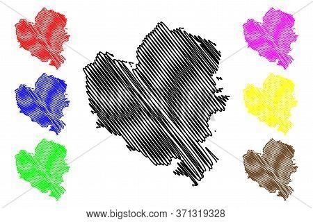 Wolfsburg City (federal Republic Of Germany, Lower Saxony) Map Vector Illustration, Scribble Sketch 