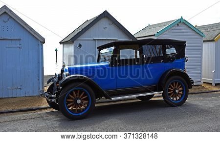 Felixstowe, Suffolk, England - May 05, 2019: Vintage Overland Willys Whippet Tourer  Car Parked On S