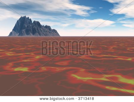 entfernte black Mountain auf Lavastrom