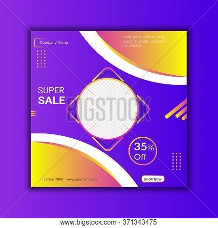 Super sale web banner template Design layout. Digital Marketing Poster Design. Modern advertising For \n web .Promotional Branding Social media Post concept. Discount offer online Poster.
