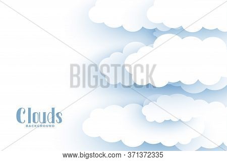 White Clouds Background In 3d Style Design
