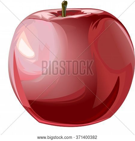 An Apple. Garden Fruit. Ripe. Vector Illustration. Isolated Object.