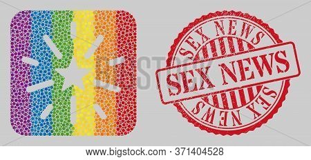 Grunge Sex News Seal And Mosaic Shine Star Subtracted For Lgbt. Dotted Rounded Rectangle Mosaic Is A