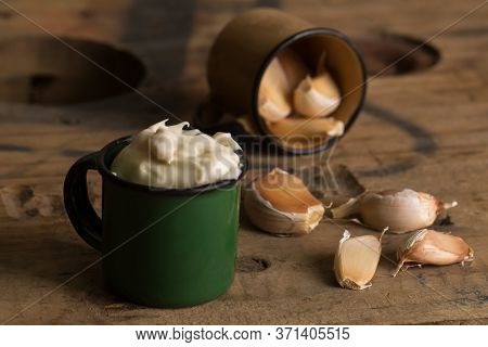 Garlic Sauce, Also Known As Aioli. Made Of Mayonnaise And Garlic. Sauce Aioli