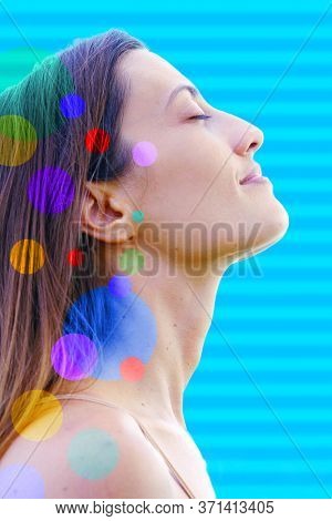 A portrait combined with digital graphics