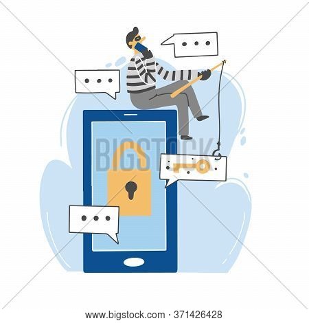 Scammer Attack, Email Phishing, Cyber Hacker, Online Fraud, Security Concept Design For Web, Banner,