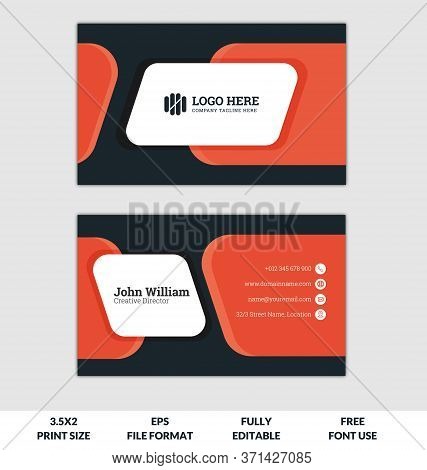 Creative And Corporate Business Card, White And Black Color Business Card Template, Ready To Print M