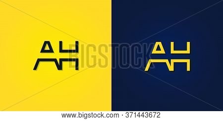 Minimal Creative Abstract Initial Letter Ah Logo.