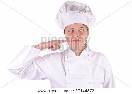 Junge weibliche Chef Uniform