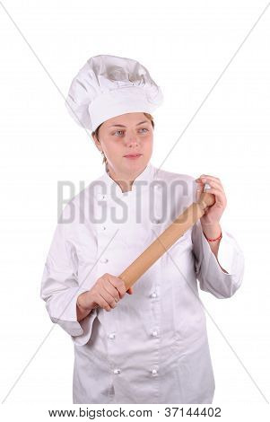 Junge weibliche Chef Uniform