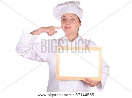 Junge weibliche Chef Uniform