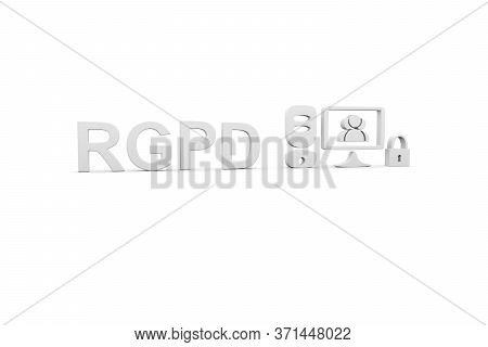 Rgpd Concept White Background 3d Render Illustration
