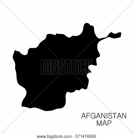 Afganistan Map And Country Name Isolated On White Background. Vector Illustration