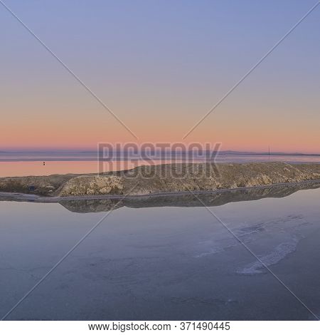 Square Sunset Over The Pans At The Bonnievale Salt Flats