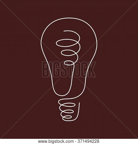Light Bulb Continuous Line Vector Illustration With Editable Stroke.