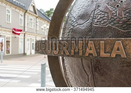 Jurmala, Latvia - June 14 2020: Globe Of Jurmala, Latvian Resort City On The Gulf Of Riga, Known For