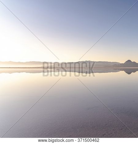 Square Frame Tranquil Sunset Over Bonnievale Salt Flats, Utah