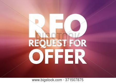 Rfo - Request For Offer Acronym, Business Concept Background