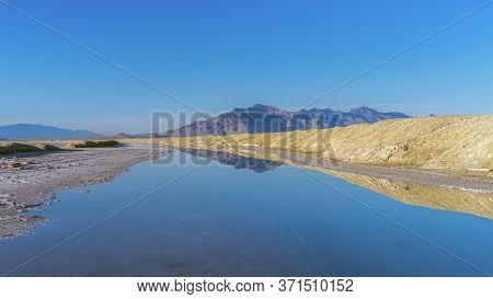 Panorama Reflections In A Pan At The Bonnievale Salt Flats