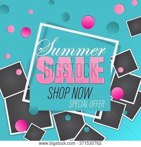 Final Sale. Paper Cut Design. Vector Illustration. Summer Sale Banner With Photo Frame, Imitation Po
