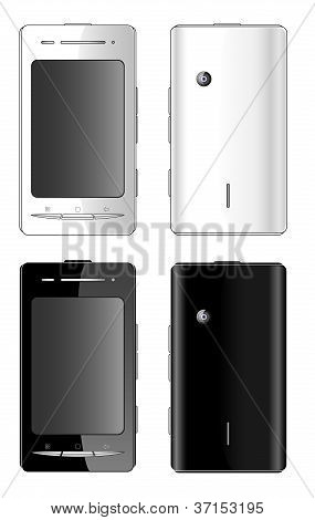 白と黒の携帯電話