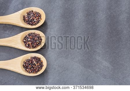 Black Quinoa Seeds - Chenopodium Petiolare. Text Space