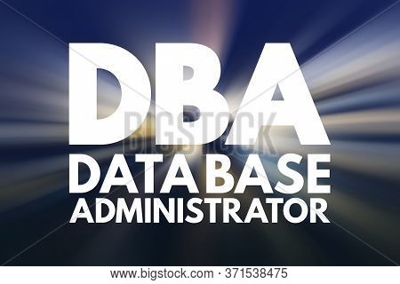 Dba - Database Administrator, Acronym Technology Concept Background