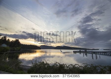 Vancouver Island, British Columbia Canada, June 3, 2020: Bc Ferries Carry Vehicles As They Navigate 