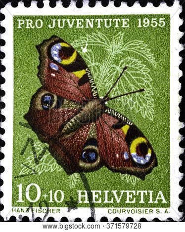 02.11.2020 Divnoe Stavropol Territory Russia Postage Stamp Switzerland 1955 Pro Juventute: Insects, 