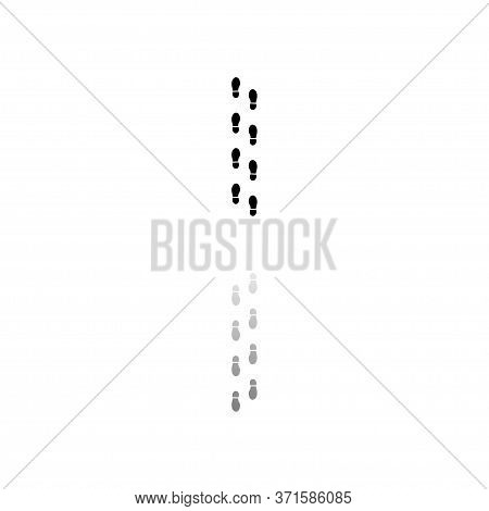 Bootprints. Black Symbol On White Background. Simple Illustration. Flat Vector Icon. Mirror Reflecti
